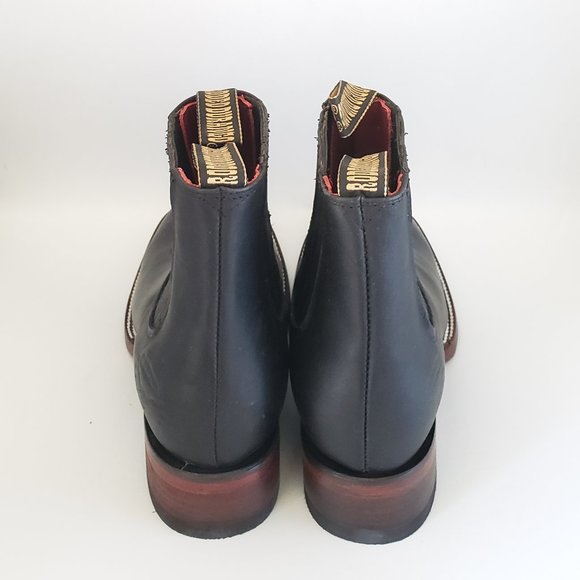 NEW MEN\'S BOTIN COWBOY RODEO SLIP ON ANKLE-SQUARE BOOTS ALL LEATHER - #34 main image 5
